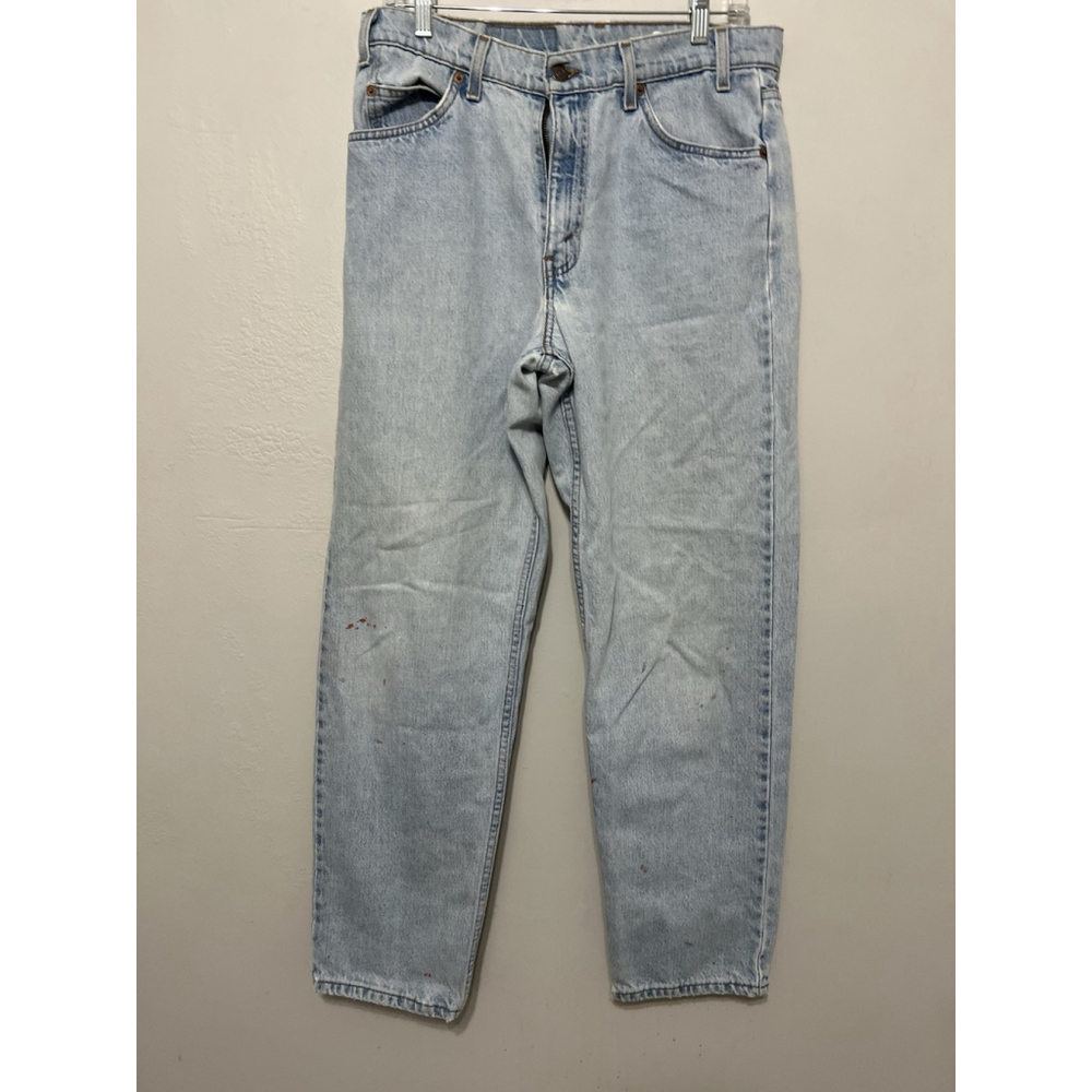 Vintage Levis 550 Orange Tab Jeans Mens 34X32 Relaxed Fit Denim 90s Light‎ Wash